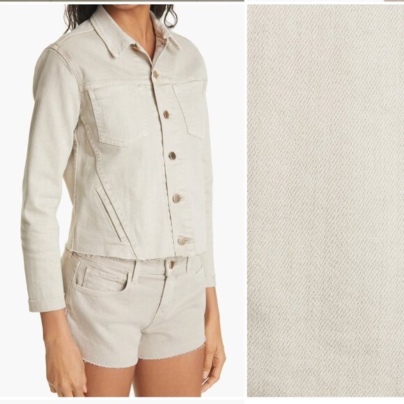 L'AGENCE - Janelle Raw Cut Slim Denim Jacket - Picture 3 of 4